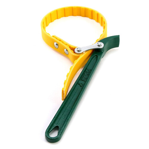 QWORK 9" Belt Strap Wrench Opener with Adjustable Strap, 1 Pack