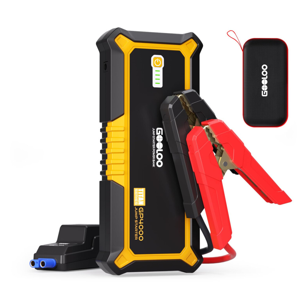 Gooloo Portable Lithium Jump Starter 4000A Peak Car Starter (All Gas, Black/Red 5000145837948
