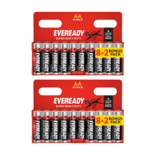 2x Eveready Super Heavy Duty AA Zinc Batteries - Pack of 10 (20x Batteries in total)