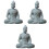 3Stk Grau Buddha Figur Aus Kunststein Aquarium Zen 2