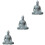 3Stk Grau Buddha Figur Aus Kunststein Aquarium Zen 4