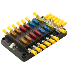 12-Way Car Fuse Box 1 in 12 Out Car Fuse Box Universal Automative Fuse Box with Led Indicator or Car Boat Marine Caravan