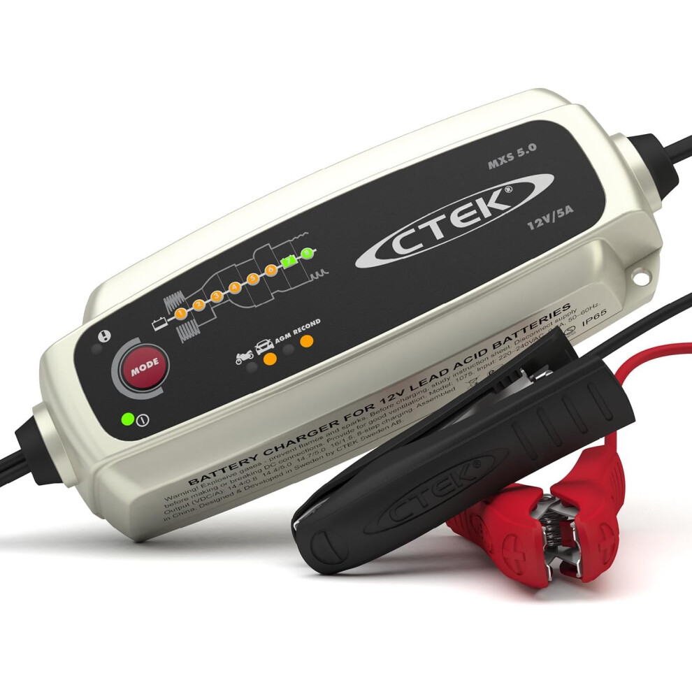 Ctek Mxs 5.0 Battery Charger With Automatic Temperature Compensation, 5007084992424