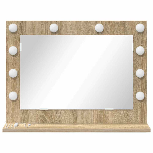 VidaXL vidaXL Vanity Mirror Rectangular Sonoma Oak 60 x 45 x 18 cm 2
