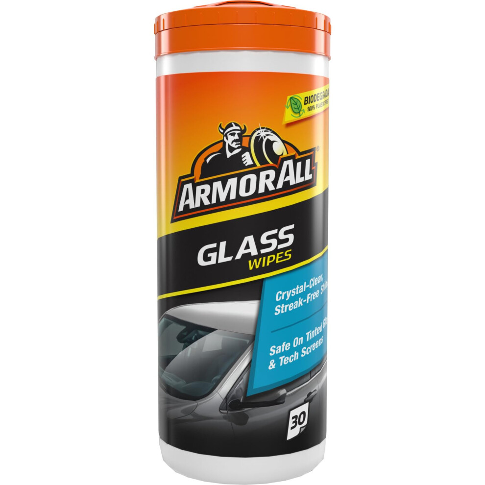 Armor All, 30 Biodegradable Glass Wipes, Streak-Free Cleaning, Easily 5005260546317