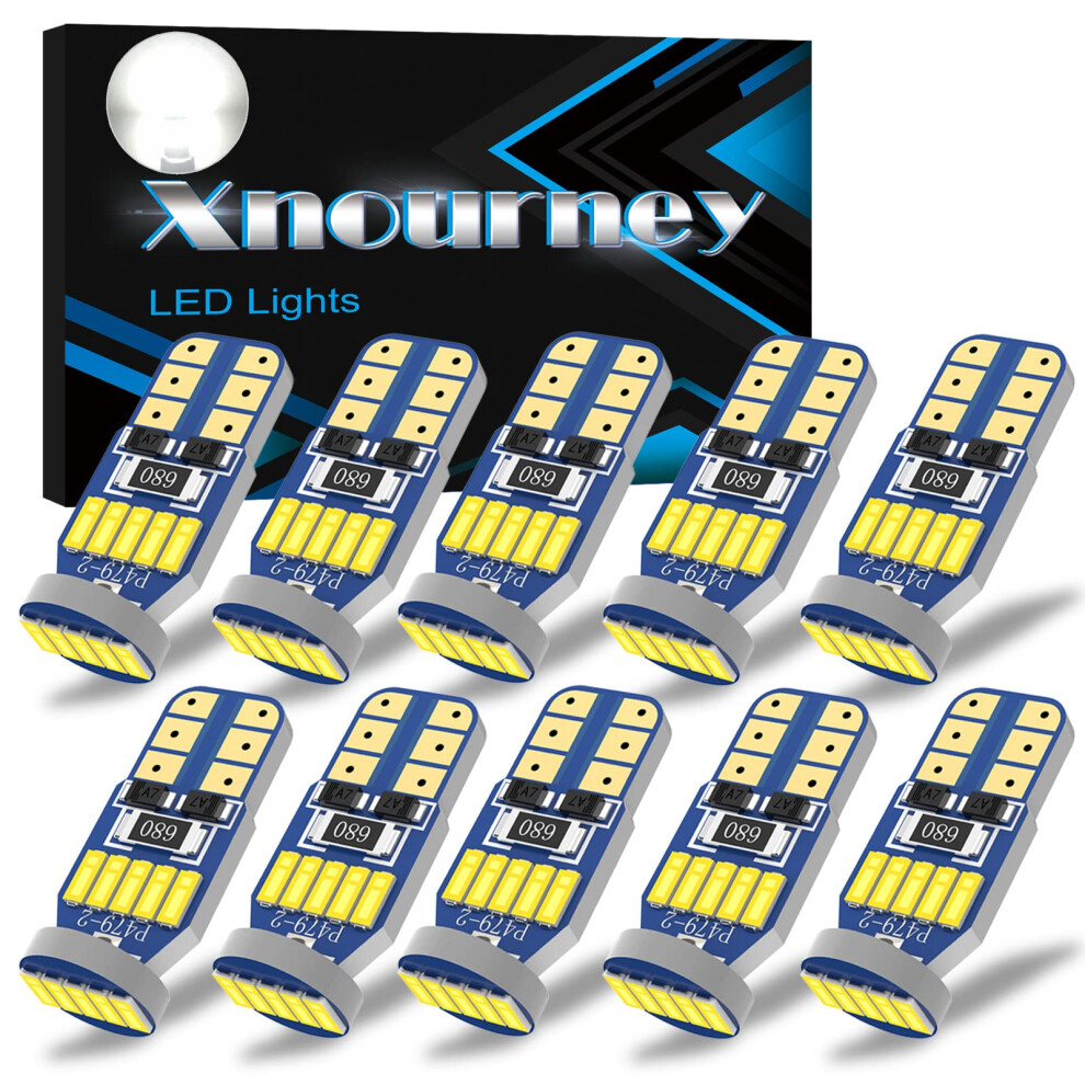 Xnourney 10Pcs 194 501 W5w Led Car Bulbs, 12V T10 168 Led Bulbs, Black 5007919405822