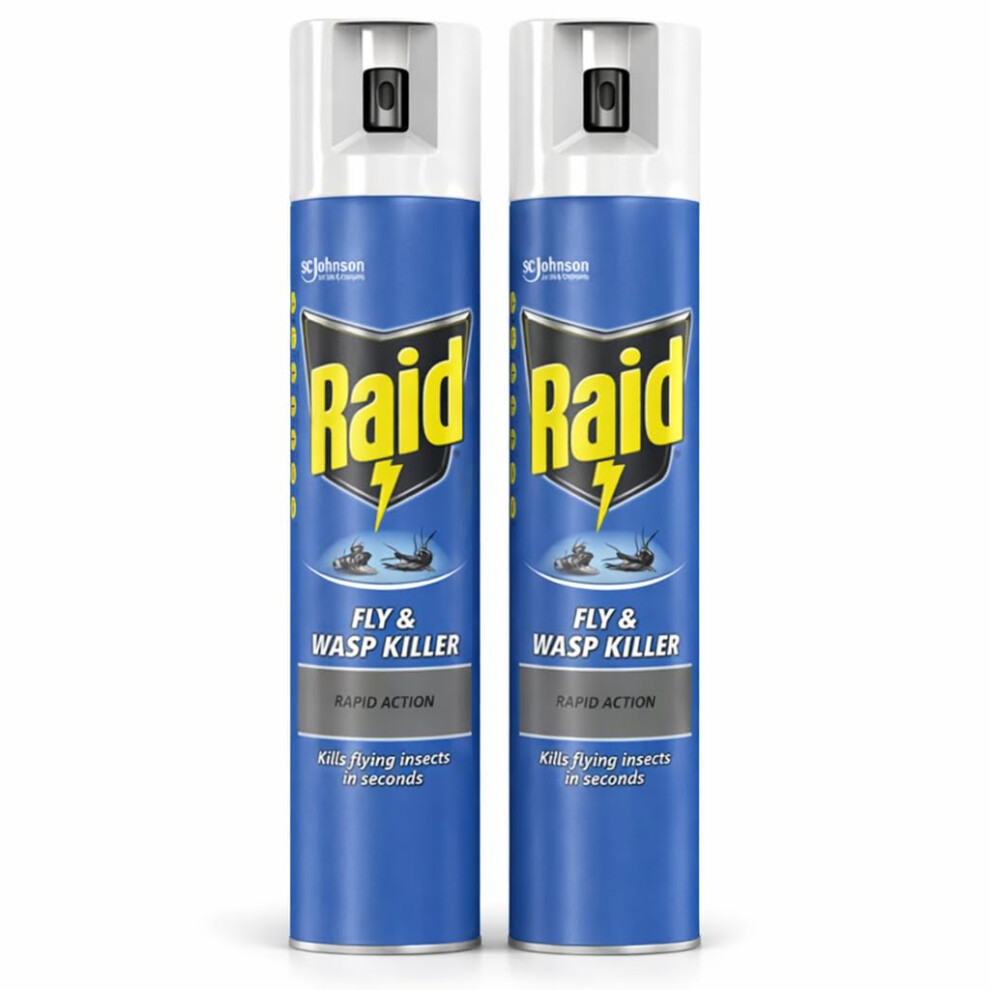 Raid Rapid Action Fly, Wasp & Mosquito Killer Aerosol Spray Duo Pack 5003386823817