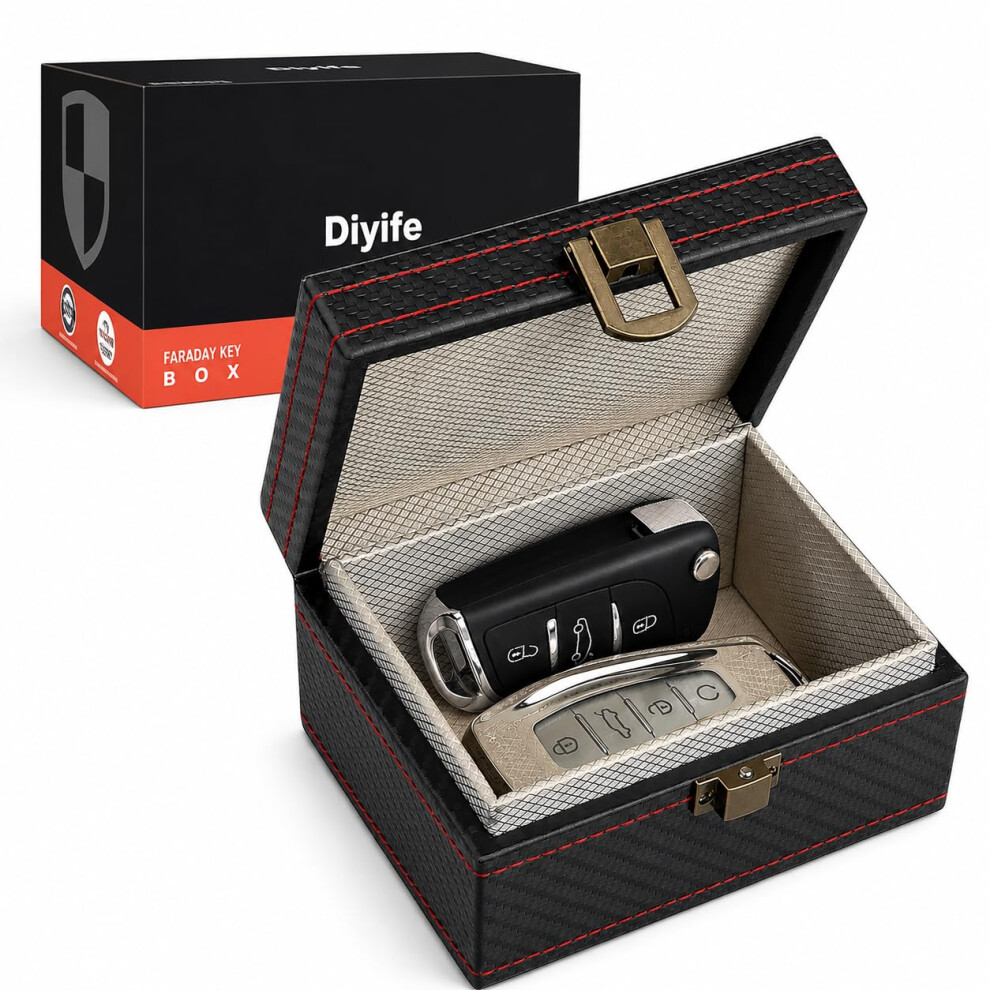 Diyife Car Key Signal Blocker Box, [Gift For Men] Small Faraday Box Red 5005602105424