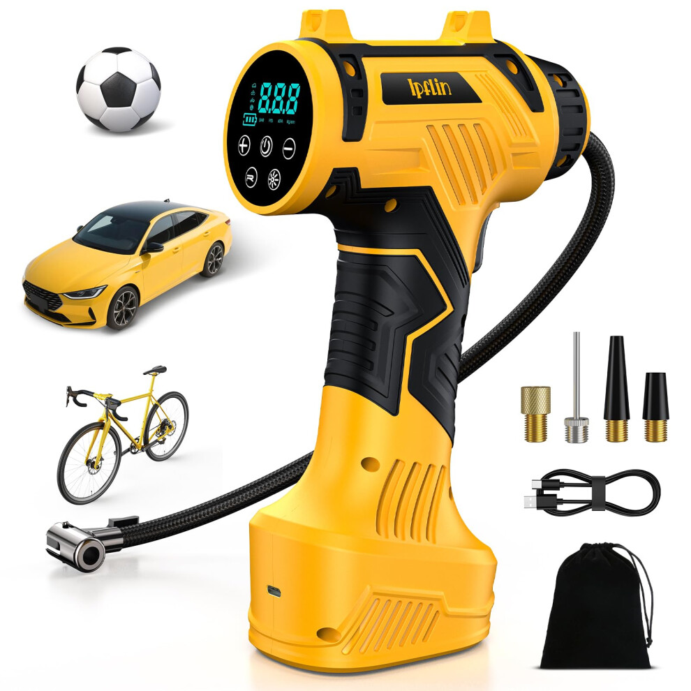 Ipflin Tyre Inflator Air Compressor - 22L/Min Portable Car 5009132432890