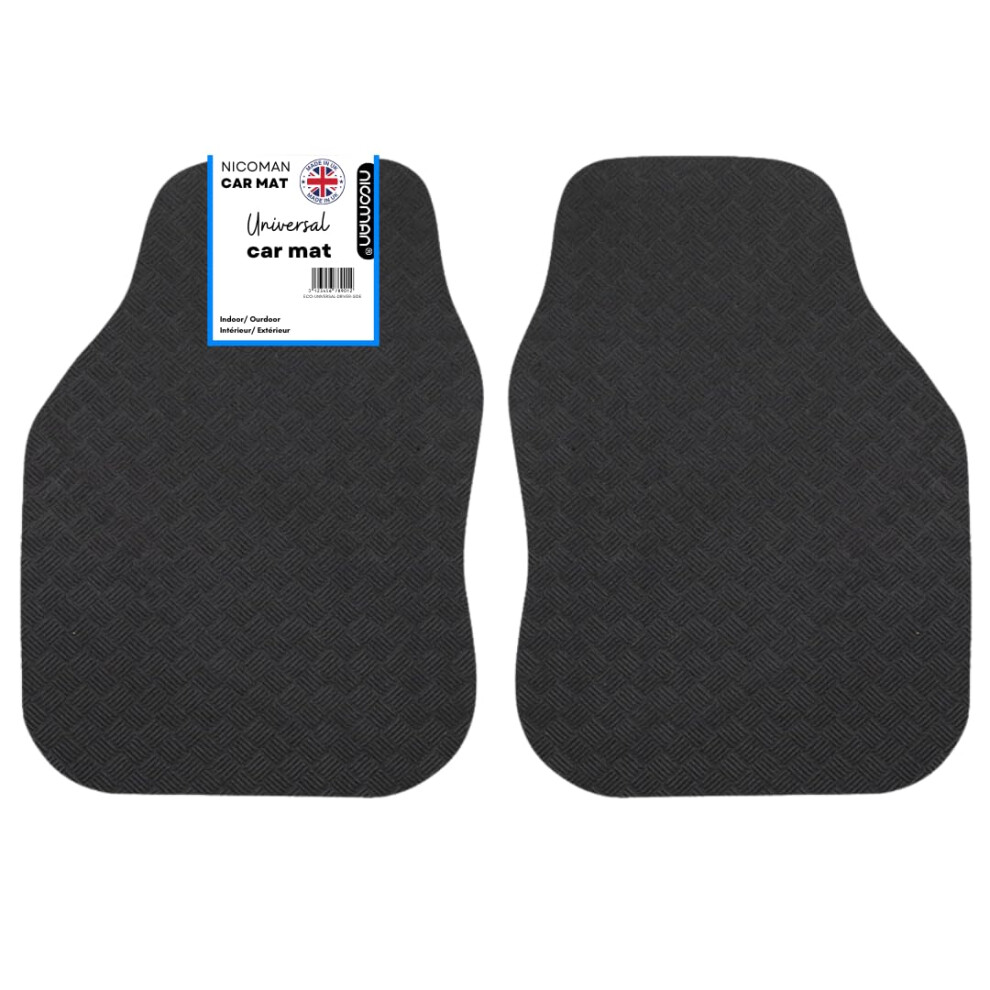 Nicoman Universal Car Mats With Anti-Slip, Heavy Duty Black 5003086920199