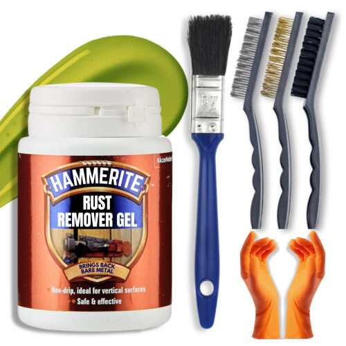 Rust Remover for Metal Bundle with 100ml Hammerite Rust Remover Gel,