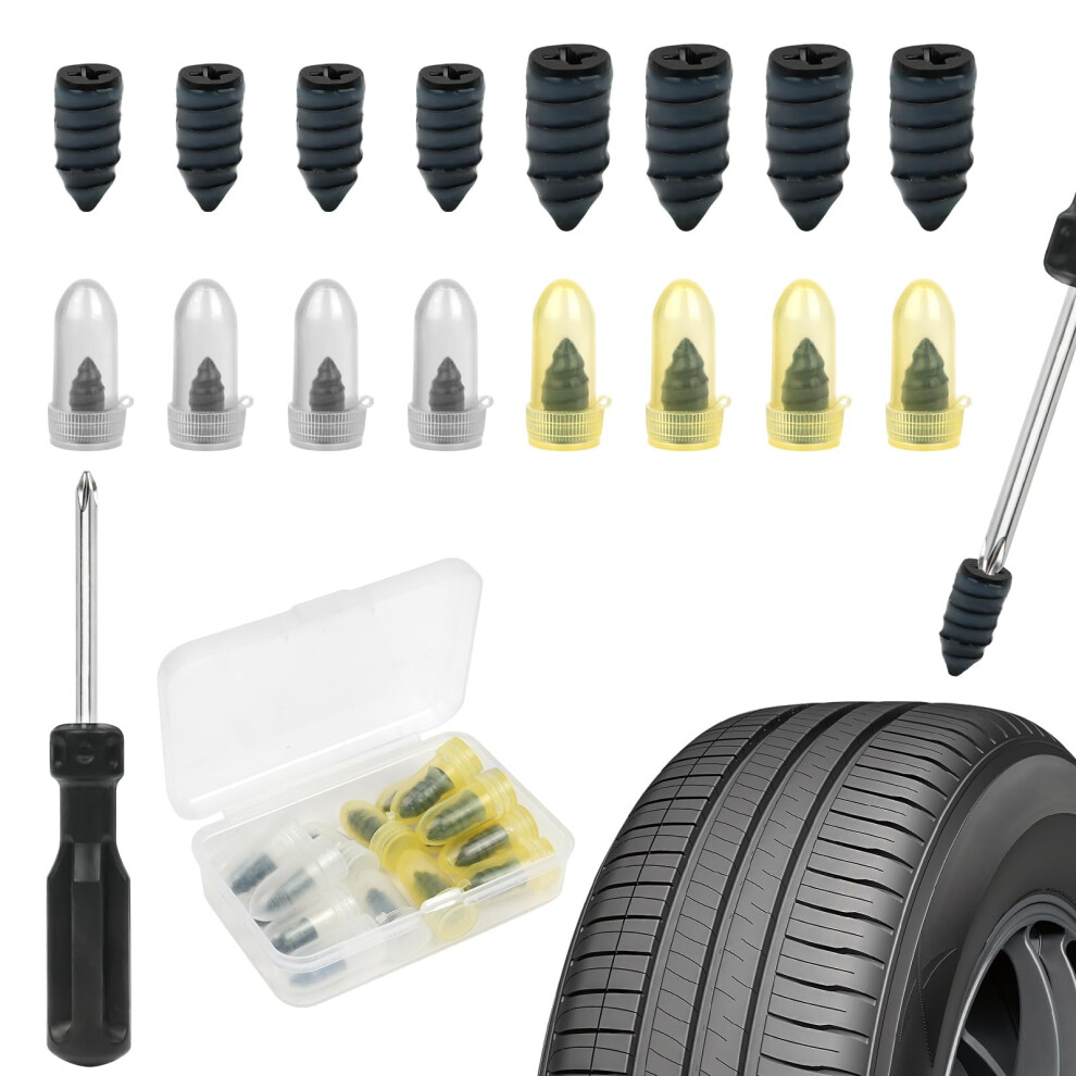 Adiwo 16 Pcs Tyre Repair Screws, Rubber Nail Tire Repair Self-Service 5005169874597