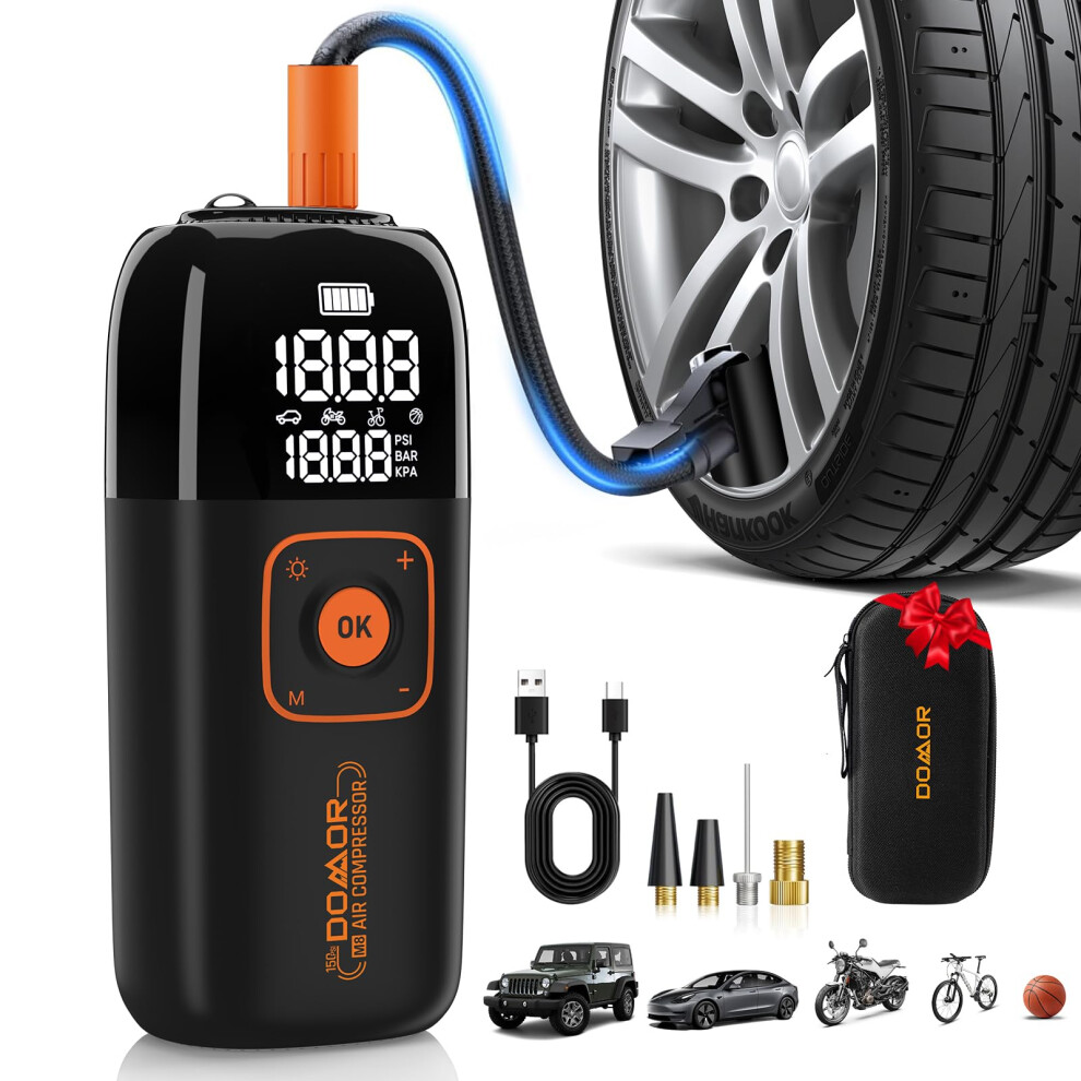 Domor Cordless Tyre Inflator, Car Tyre Inflator Air Compressor, 5003542622216