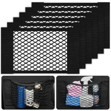 AOOWU Car Boot Storage Net 6 PCS, Black Magic Adhesive Mesh Cargo