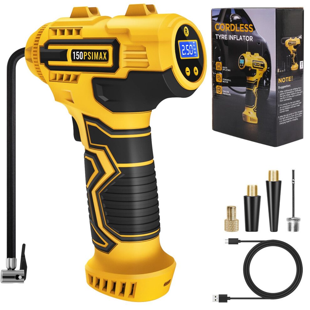 Skeufy Car Tyre Inflator Air Compressor, Portable Cordless Tyre Pump, 5006893927009