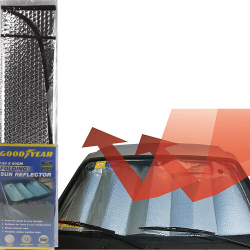 Goodyear Universal Folding Foil Sun Shade Car Van Windscreen For