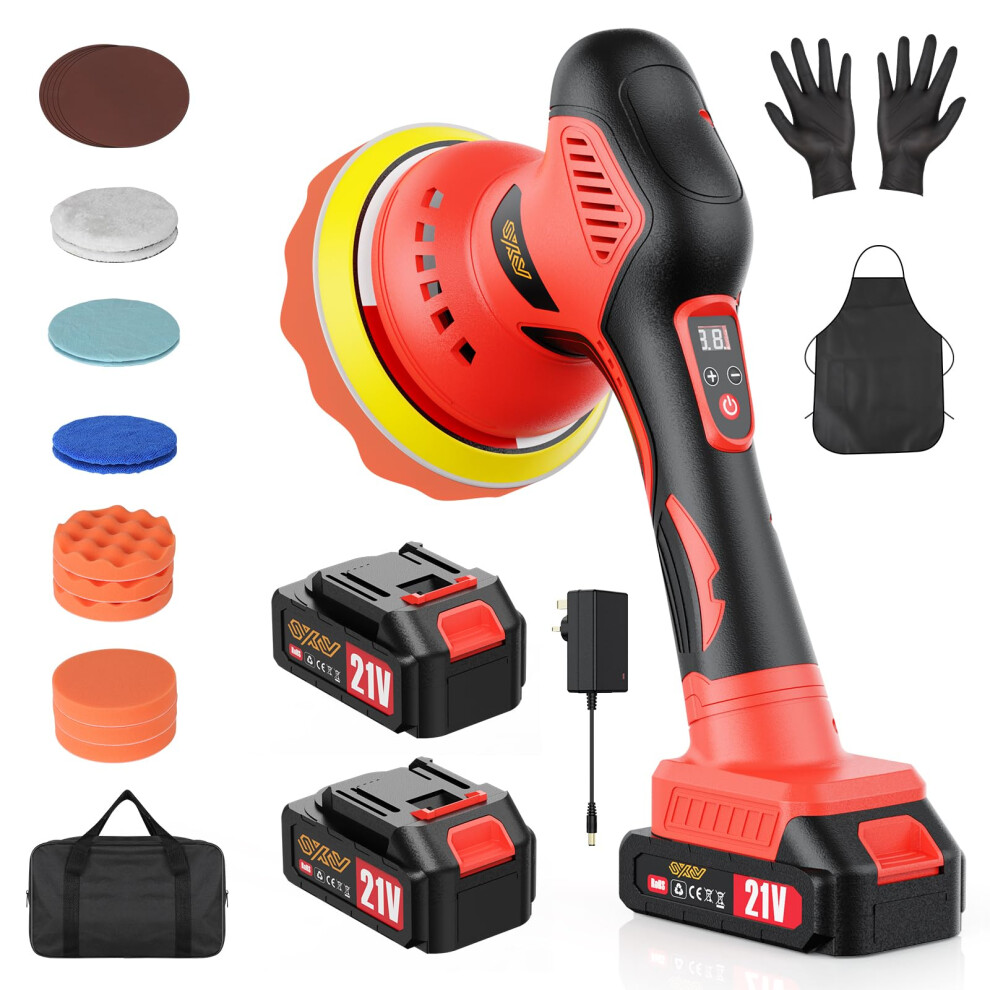 Innsky Cordless Car Polisher, 6-Inch Dual Action Orbital Buffer With 5008541535338
