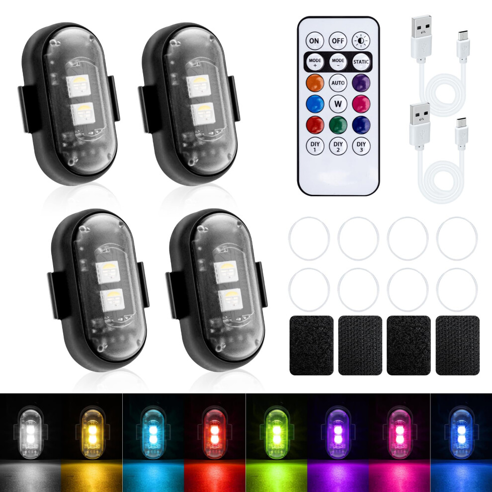 Mcbazel 4Pcs Led Car Strobe Lights With Remote Control,Wireless Led 5003904303296