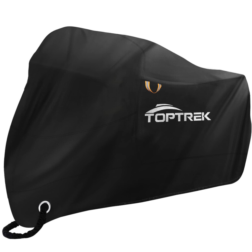 Toptrek Motorbike Cover, 210D Thicker Oxford Motorcycle Cover With White 5003252290828