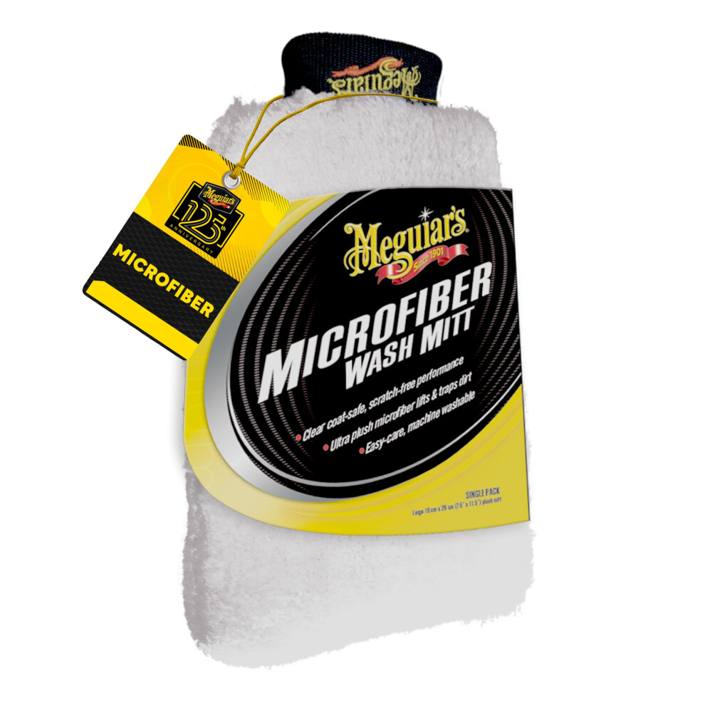 Meguiar's Microfiber Wash Mitt, Super-Thick, Reusable Wash Mitt For 5007025887970