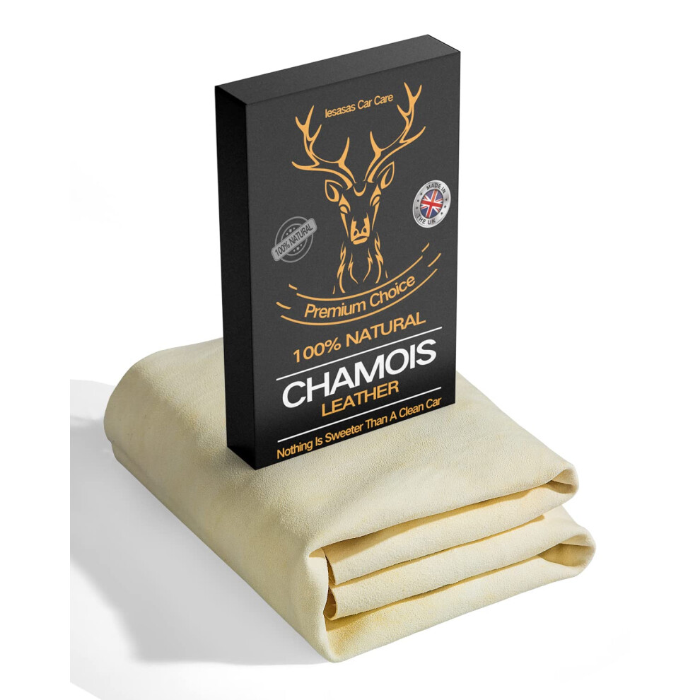 Lesasas Chamois Leather For Cars 60X40cm Extra Thick Shammy Cloth For Black 5003667266371