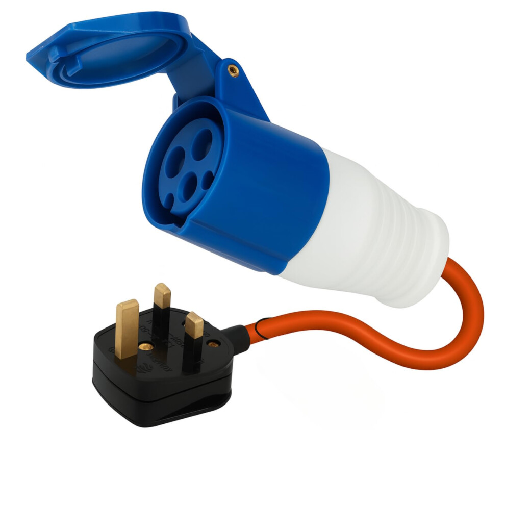 Howsehold 16Amp To 13Amp Adapter Hook Up Cable 3 Pin Uk Electric Hook 5008611537675