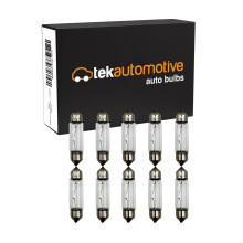 Tek Automotive 239 C5W Festoon Bulbs 10 Pack – 12V 5W S8.5d 11x38mm