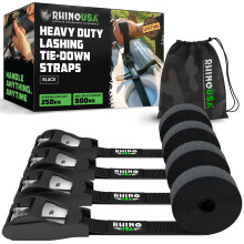 Rhino USA Tie Down Lashing Straps (4PK) - 500 kg Guaranteed Max Break