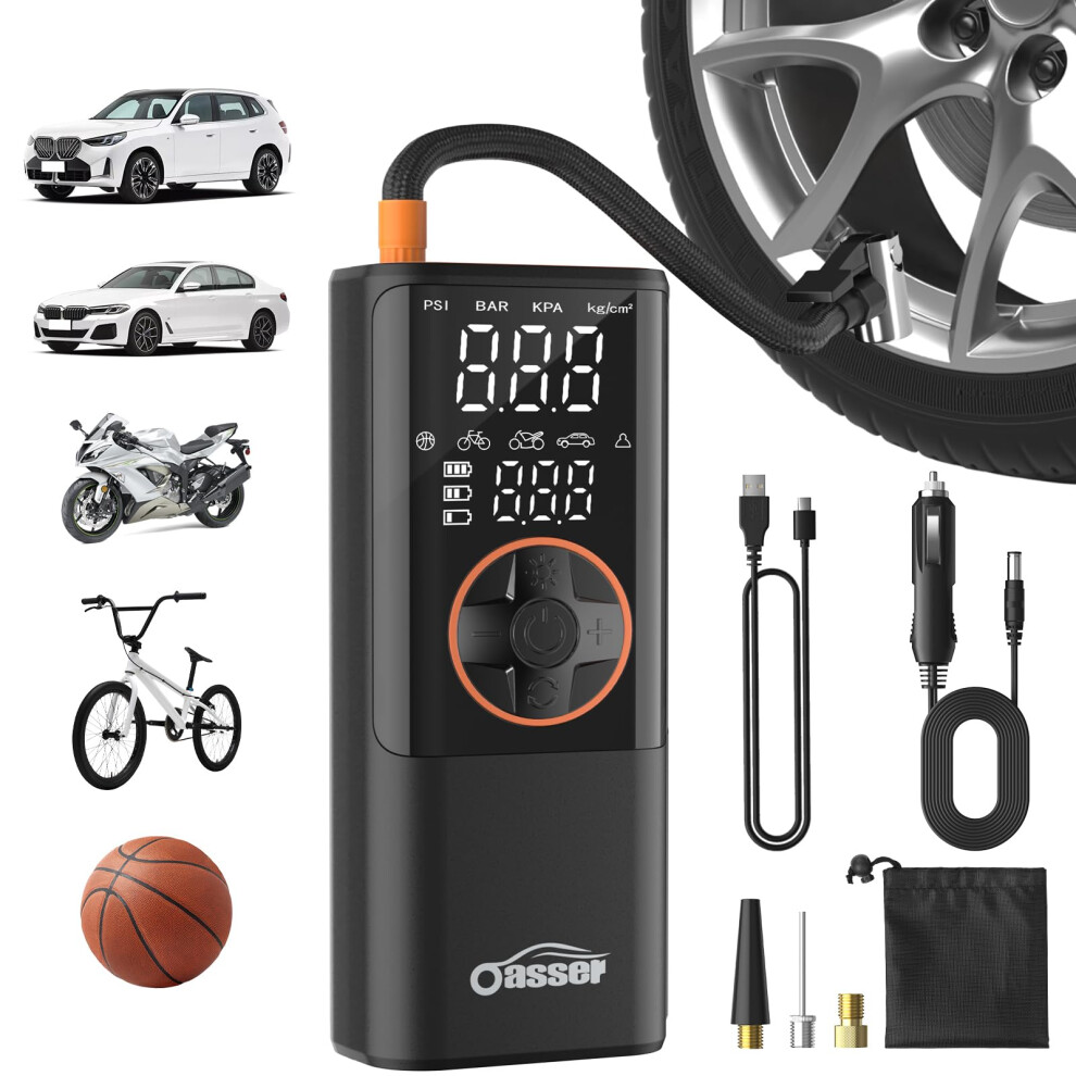 Oasser Tyre Inflator Air Compressor Bike Pump Car Tires 150Psi, White 5004590081727