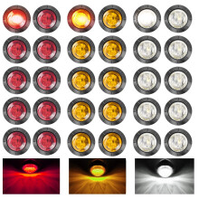LeKaufen 30PCS 3/4" Trailer Side Marker Lights 12v/24v Front Rear