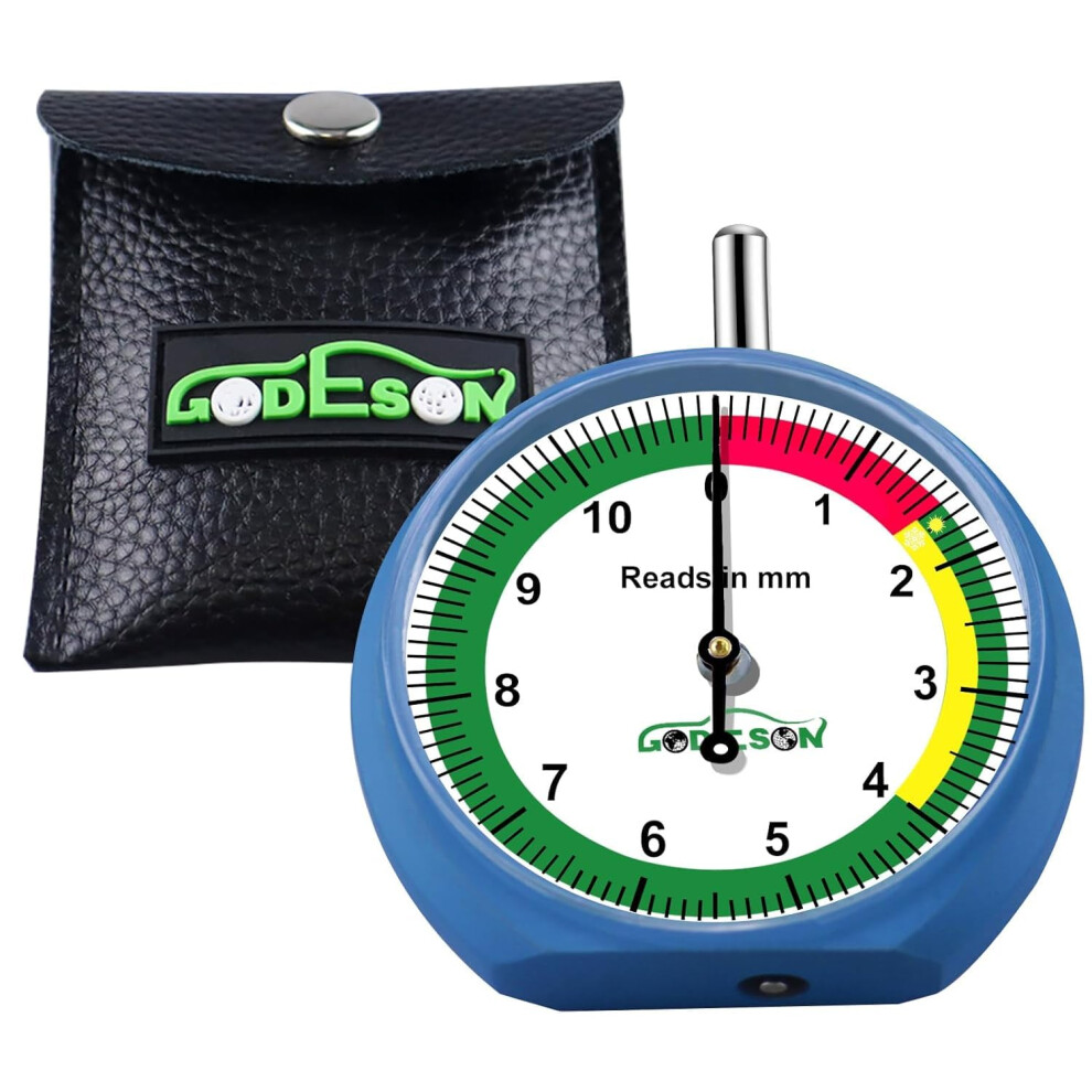 Godeson Tyre Tread Depth Gauge Uk In Mm,Dial Tyres Depth Gauge, Light 5006556918467