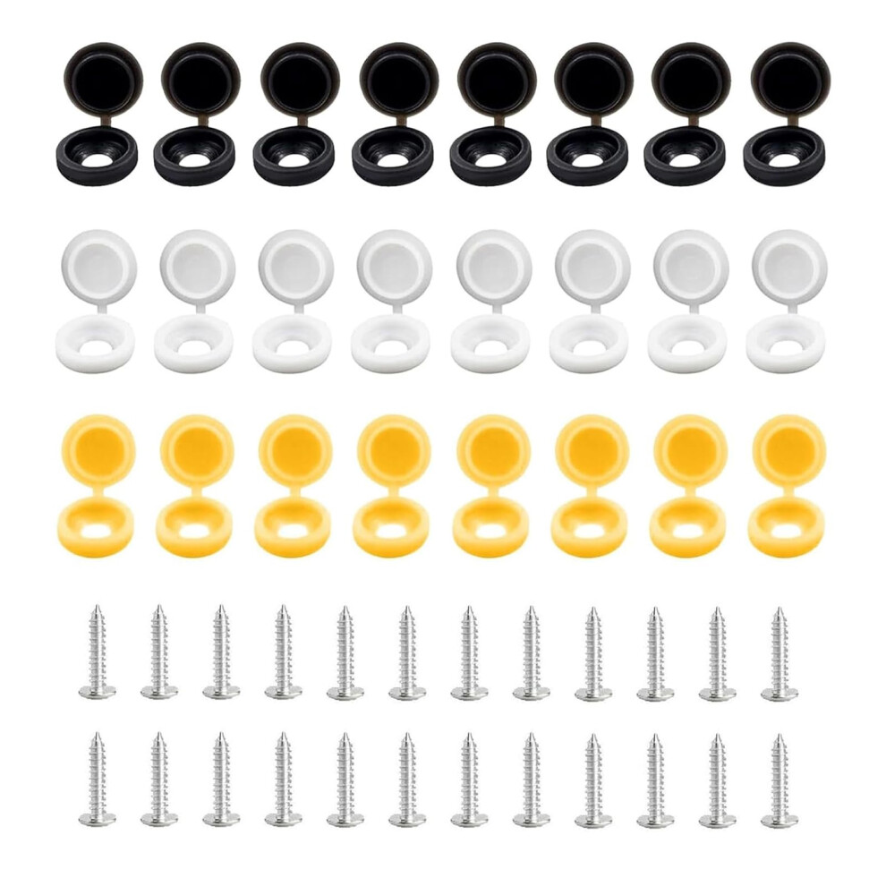 48 Pcs Number Plate Screws, Number Plate Screws And Caps, Car Number 5007762305591