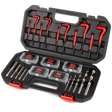 FOURROBBER 131PCS Thread Repair Kit, HSS Drill Helicoil Repair Kit