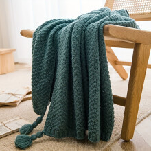 (Azurite, 110cm*150cm) A Bed End Towel Northern Europe Ins High-Grade Network Red Thick Sofa Cover Leg Small Blanket Office Shawl Nap Blanket