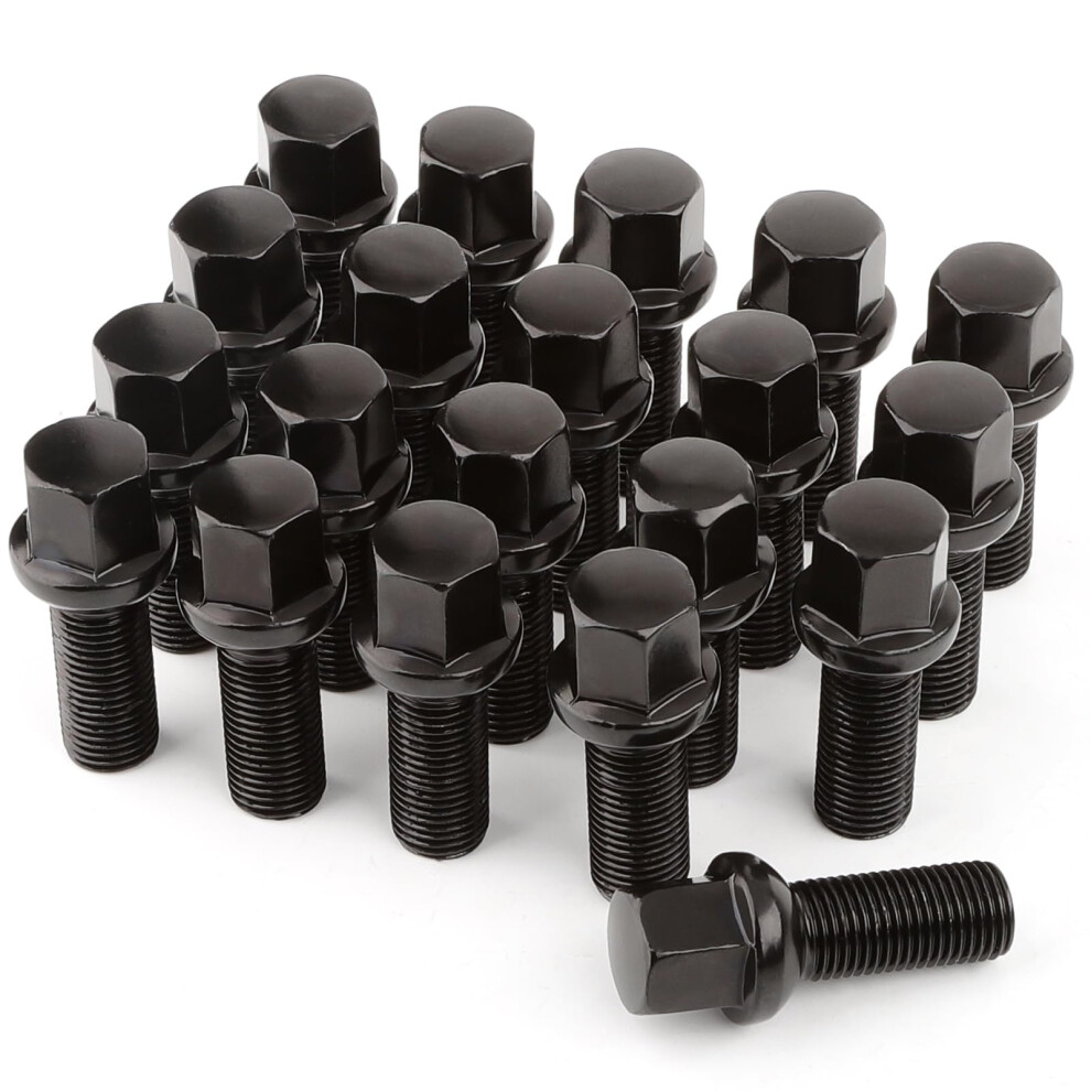 Gasupply 20Pcs R13 Ball Seat Alloy Wheel Bolts | M14x1.5, 28Mm 5006374709926