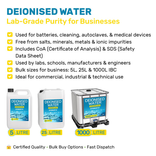 HYDROFYX Deionised Water – 1000L IBC (Intermediate Bulk Container) 1