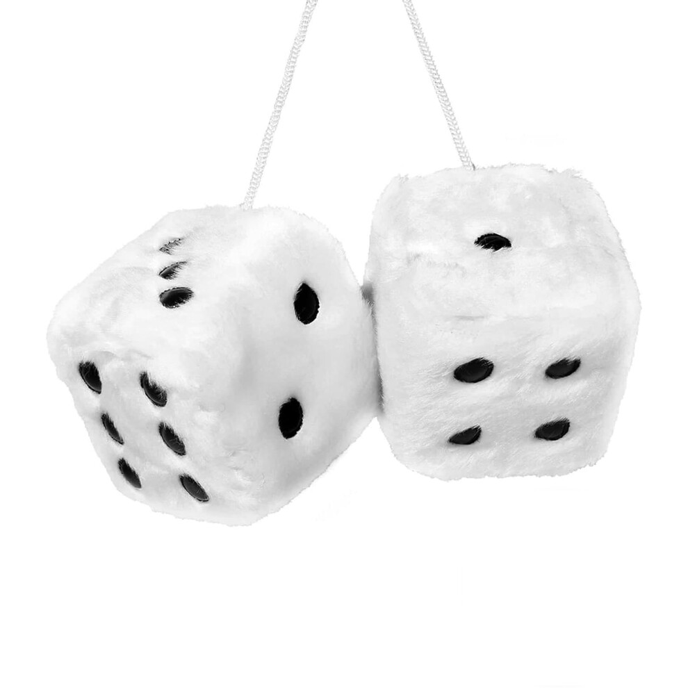 Pair 3Â Fuzzy Plush Dice Furry Dice For Car Fuzzy Dice For Car Pink 5008288044230