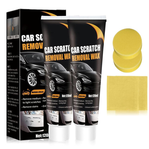 Car Scratch Remover, 2 Pack Paint Scratch Removal Wax, 120ml Car