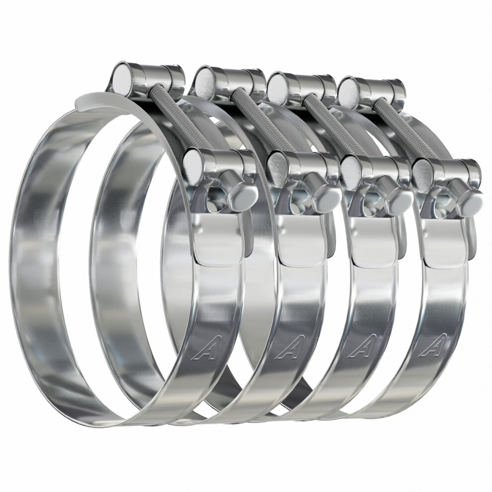 4 Pack - 56Mm > 59Mm T Bolt Hose Clamps Zinc Turbo Pipe 5006290102849