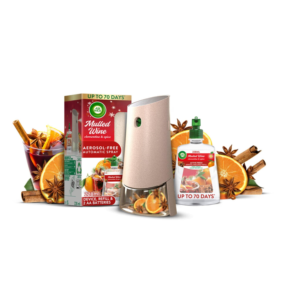 Air Wick Aerosol-Free Automatic Air Freshener Spray Kit, Mulled Wine, 5000106648941