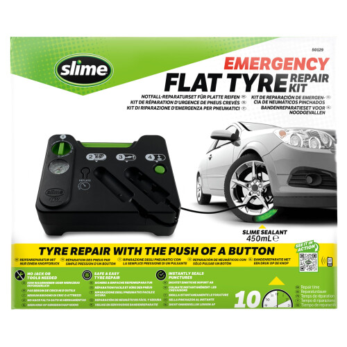 Slime 50129 Flat Tyre Puncture Repair, Emergency Kit, includes
