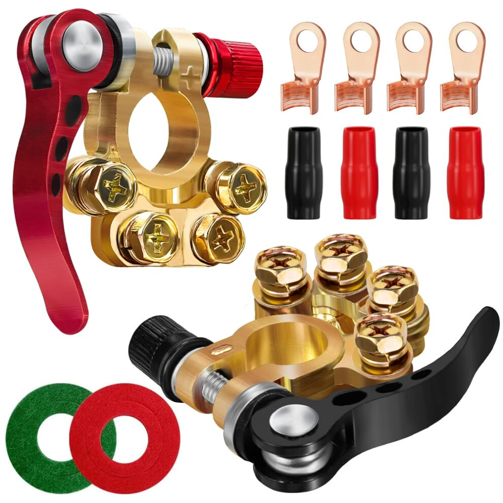 2Pcs Quick Release Battery Terminals, 4 Way Car Battery Terminals 5006149763412