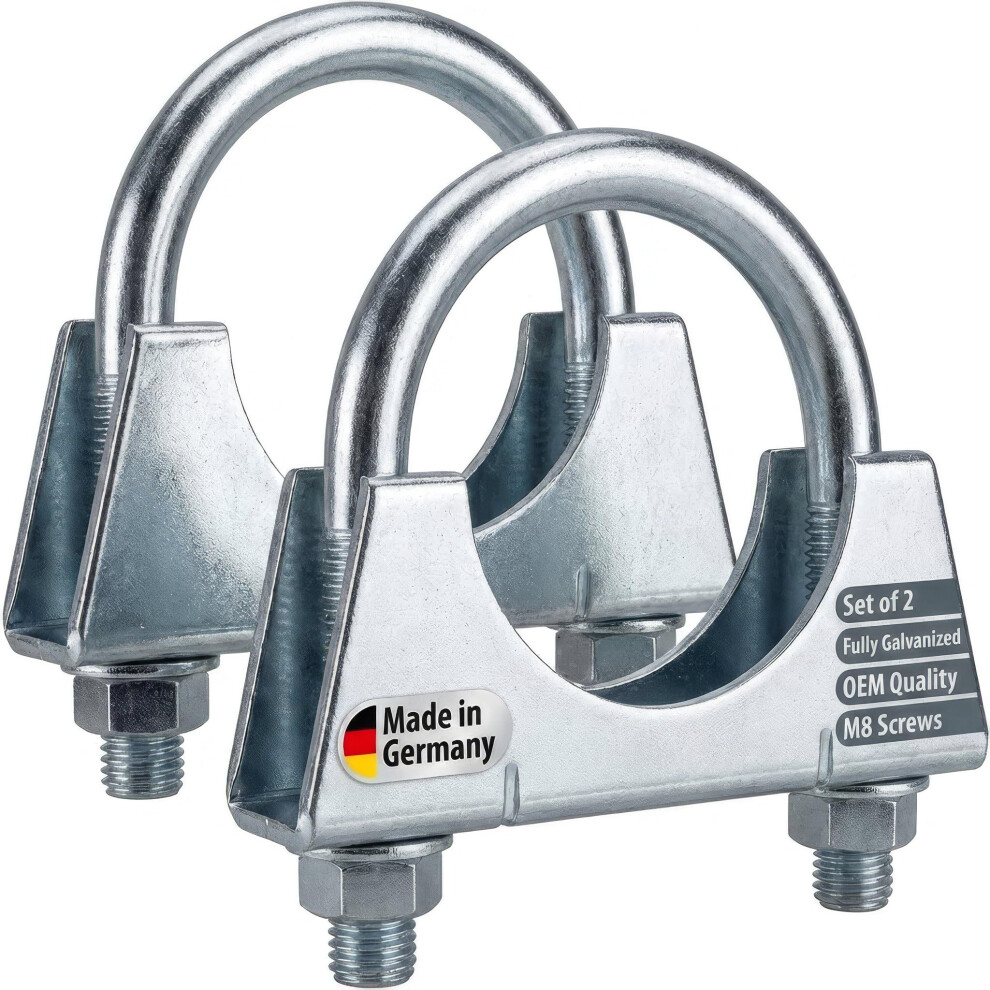 Auprotec 2X U Bolt Exhaust Clamp M8 For Exhaust And Pipe Joints I 5007024229016