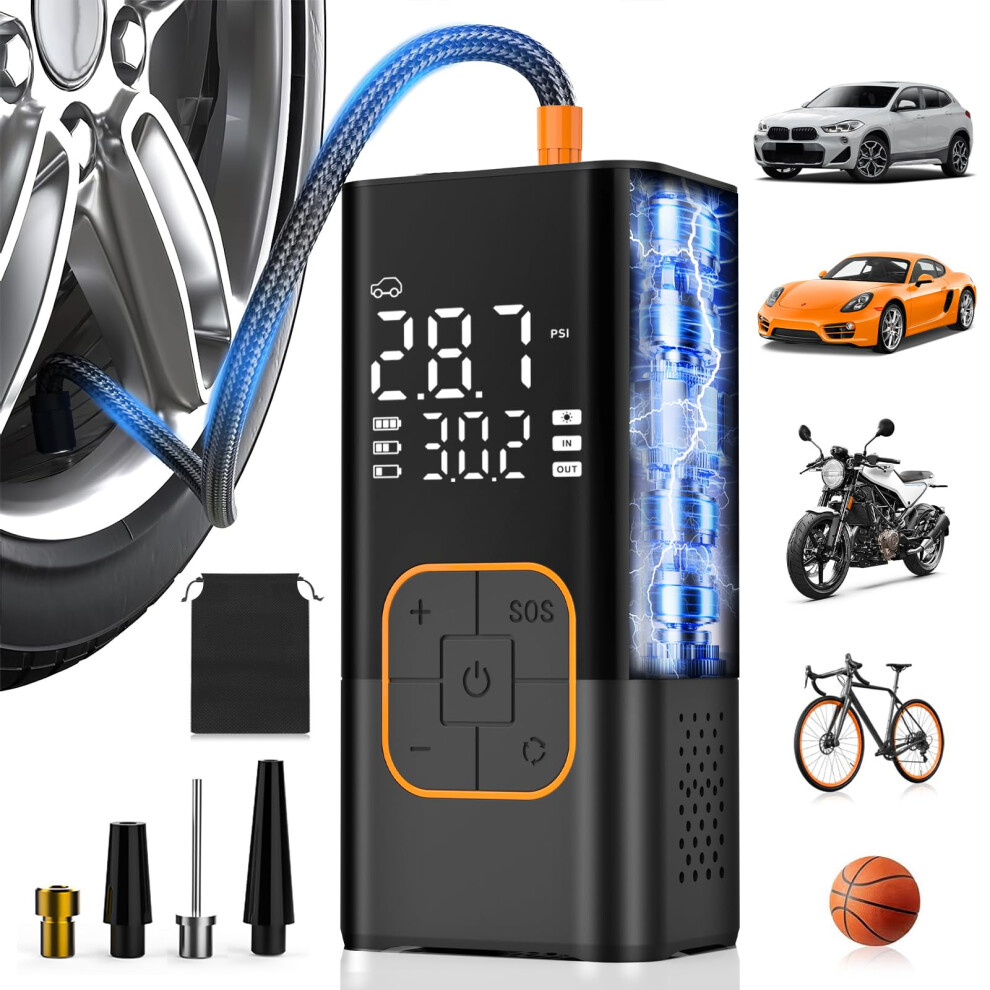 Tyre Inflator Air Compressor, Cordless Electric Bike Pump & Car Tyre 5007111594140