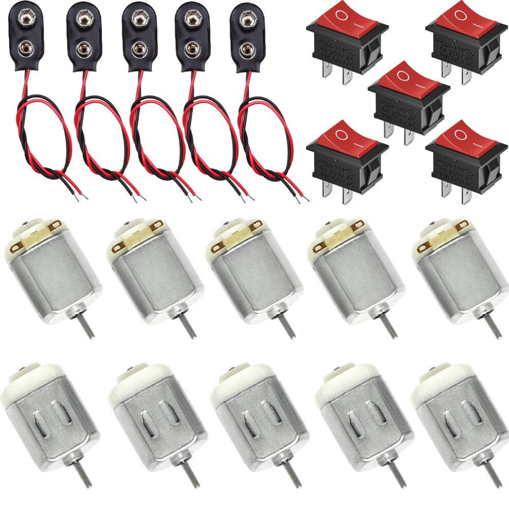 Runcci-Yun 10 Pcs Micro Dc Motors Kit,Dc 1.5-6V Dc Motor,130 Dc Motor 5006209347804
