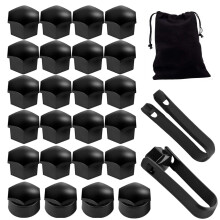 24 Pcs 17mm Wheel Nut Covers (20 Standard & 4 Locking Ones) with