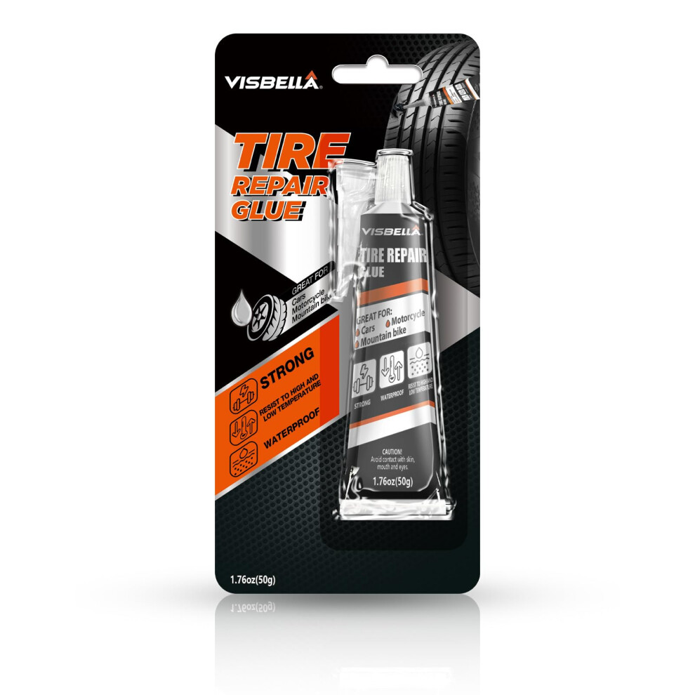 Visbella Tyre Repair Glue, Rubber Cement, Sidewall Tyre Scratch Black 5005278285451
