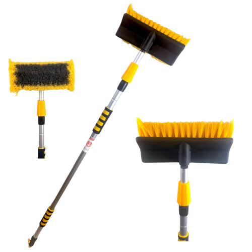 Water Flow Extendable Car Wash Brush with Telescopic Handle, 2