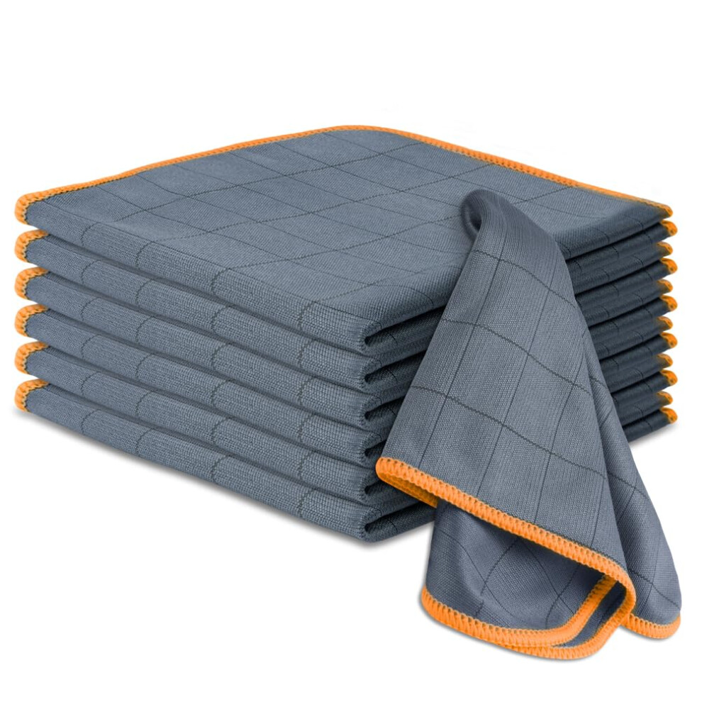 Adiwo Microfibre Glass Cloths, 6Pcs, 400Gsm Microfiber Towel, Streak 5005086536363