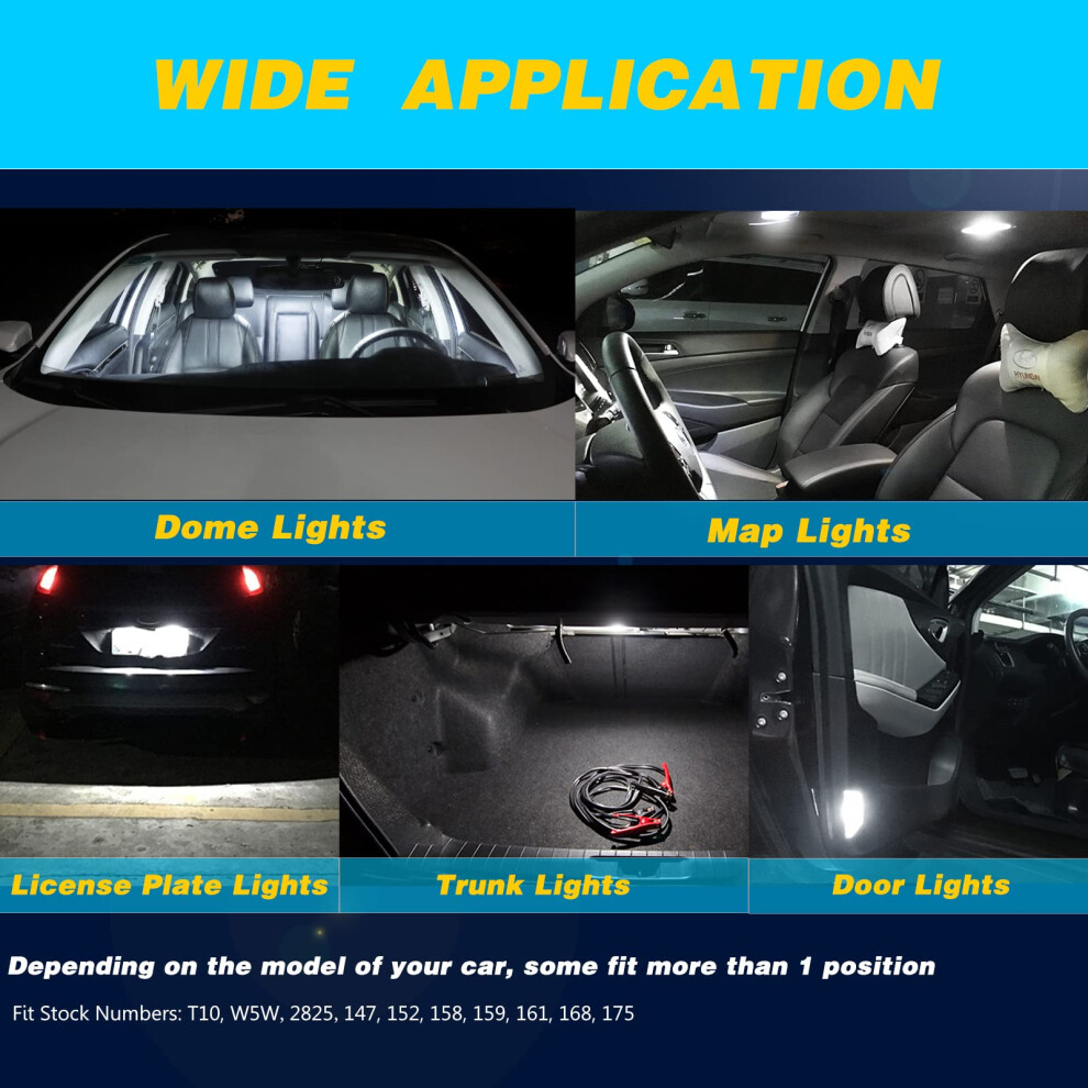 Xnourney 10Pcs 194 501 W5w Led Car Bulbs, 12V T10 168 Led Bulbs, Black 5005038774799